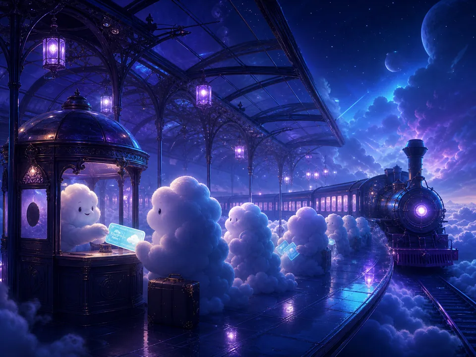 Estación fantástica sobre las nubes presentada en una competencia creativa